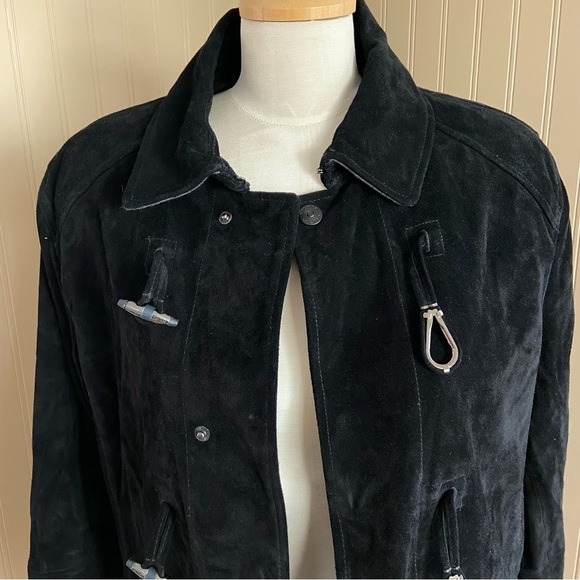 Nautica New With Tags Women’s Genuine Black Suede Jacket Size Medium - Picture 2 of 13